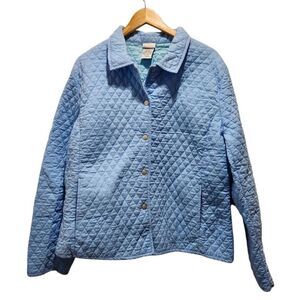 Vintage White Stag baby blue Quilted chore coat jacket cotton Size XL